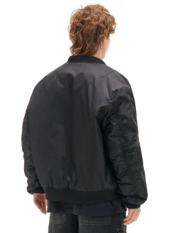 Cropp Kurtki Zimowe|Kurtki, Płaszcze*Kurtka bomberka z dzianinowym kapturem czarny