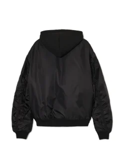 Cropp Kurtki Zimowe|Kurtki, Płaszcze*Kurtka bomberka z dzianinowym kapturem czarny