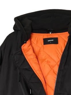 Cropp Kurtki Zimowe|Kurtki, Płaszcze*Kurtka bomberka z dzianinowym kapturem czarny