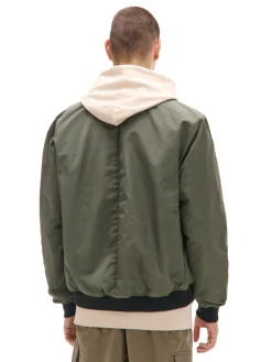 Cropp Kurtki, Płaszcze*Kurtka bomberka z kieszenią na rękawie zielony