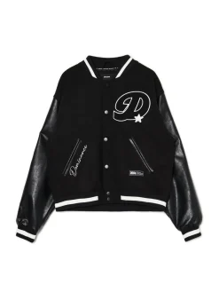 Cropp Kurtki, Płaszcze*Kurtka bomberka ze skórzanymi rękawami czarny