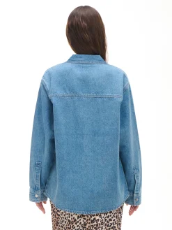 Cropp Kurtki, Płaszcze*Kurtka jeansowa z efektem sprania niebieski