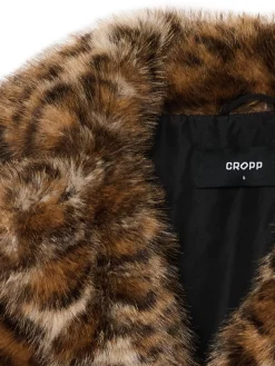 Cropp Kożuszki, Futerka|Kurtki, Płaszcze*Kurtka z imitacji futra w panterkę wielobarwny