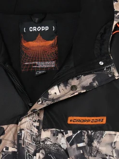 Cropp Kurtki Zimowe|Kurtki, Płaszcze*Kurtka z kapturem z jesiennym motywem beżowy