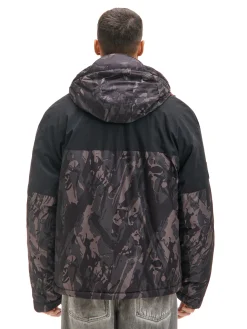 Cropp Kurtki Zimowe|Kurtki, Płaszcze*Kurtka z kapturem z nadrukiem moro czarny