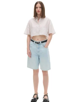 Cropp Koszule, Bluzki*Luźna kremowa koszula crop kremowy