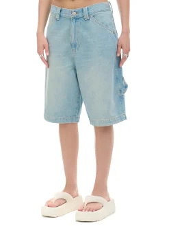 Cropp Jeansy*Luźne jeansowe spodenki bermudy niebieski