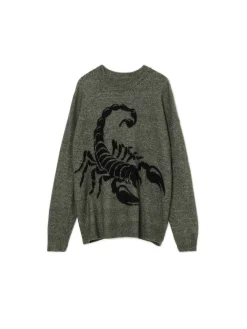 Cropp Swetry*Melanżowy sweter ze skorpionem zielony