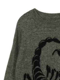 Cropp Swetry*Melanżowy sweter ze skorpionem zielony