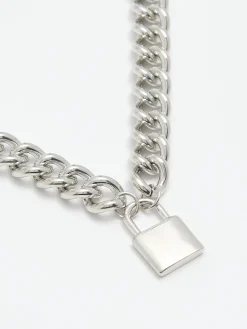 Cropp Biżuteria*Naszyjnik-łańcuch z zawieszką srebrny
