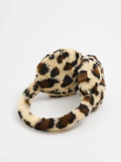 Cropp Czapki*Nauszniki w panterkę brązowy