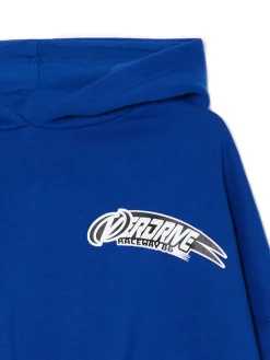 Cropp Bluzy*Niebieska bluza crop z kapturem Baltic Games niebieski