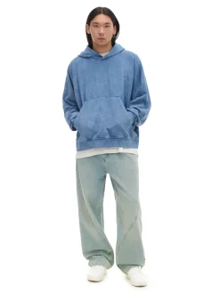 Cropp Bluzy|Unisex*Niebieska bluza oversize z kapturem UNISEX niebieski