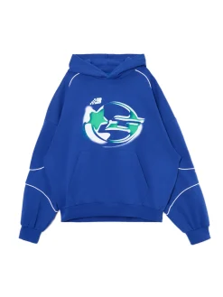 Cropp Bluzy*Niebieska bluza z kapturem Baltic Games niebieski