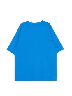 Cropp Koszulki*Niebieska koszulka z nadrukiem niebieski