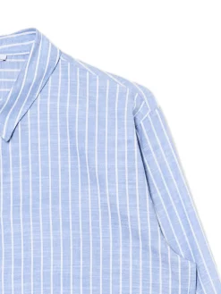 Cropp Koszule, Bluzki*Niebieska krótsza koszula w pionowe paski błękitny