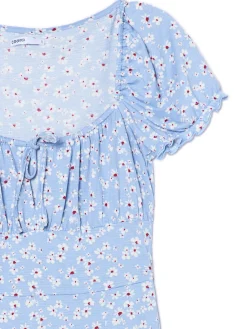 Cropp Sukienki, Kombinezony*Niebieska sukienka midi w kwiaty błękitny