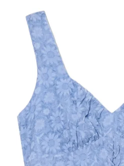 Cropp Sukienki, Kombinezony*Niebieska sukienka mini w kwiaty niebieski