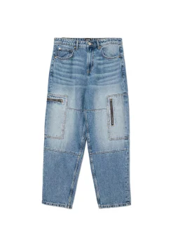 Cropp Jeansy|Baggy*e jeansy baggy balloon niebieski