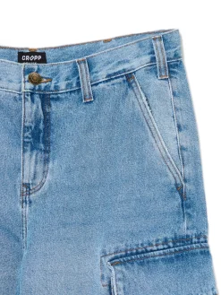 Cropp Jeansy|Baggy*e jeansy baggy z kieszeniami cargo niebieski