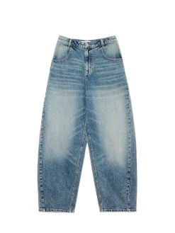 Cropp Jeansy*e jeansy skater z efektem sprania niebieski