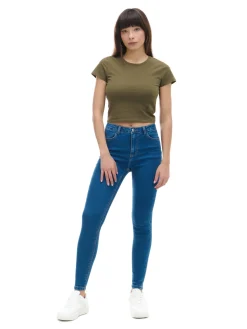 Cropp Jeansy*e jeansy skinny push up niebieski