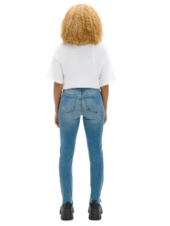 Cropp Jeansy*e jeansy skinny z przetarciami niebieski