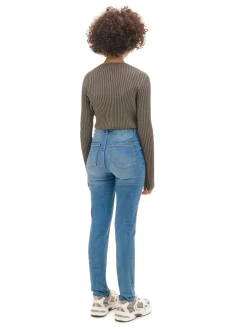 Cropp Jeansy*e jeansy skinny z kieszeniami niebieski