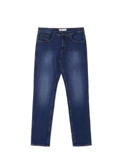 Cropp Jeansy*Niebieskie jeansy slim granatowy