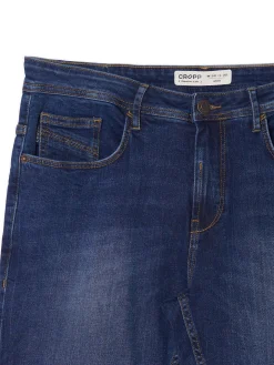 Cropp Jeansy*Niebieskie jeansy slim granatowy