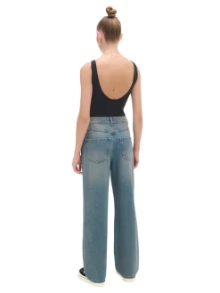 Cropp Jeansy*e jeansy straight PETITE niebieski