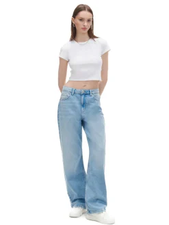 Cropp Jeansy*e jeansy wide leg niebieski