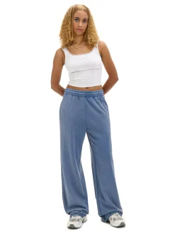 Cropp Spodnie*Niebieskie spodnie wide leg surowygranatowy