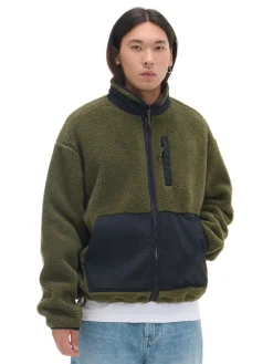 Cropp Bluzy*Oliwkowa bluza sherpa zielony