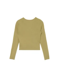 Cropp Koszulki, Topy*Oliwkowa koszulka z długim rękawem zielony