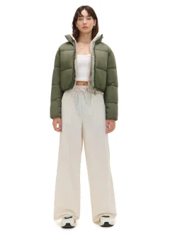 Cropp Kurtki, Płaszcze*Oliwkowa kurtka puffer zielony