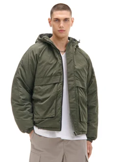 Cropp Kurtki Zimowe|Kurtki, Płaszcze*Oliwkowa kurtka z kapturem zielony