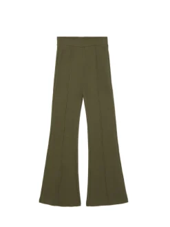 Cropp Spodnie*Oliwkowe spodnie flare zielony