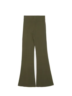 Cropp Spodnie*Oliwkowe spodnie flare zielony