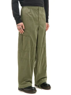 Cropp Spodnie*Oliwkowe spodnie loose z regulacją nogawek zielony