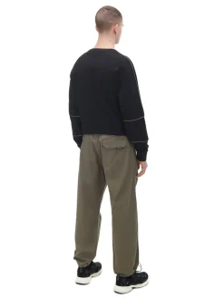 Cropp Spodnie*Oliwkowe spodnie parachute z paskiem zielony