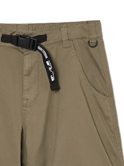 Cropp Spodnie*Oliwkowe spodnie parachute z paskiem zielony