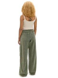 Cropp Spodnie*Oliwkowe sztruksowe spodnie zielony