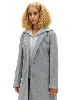 Cropp Kurtki, Płaszcze*Płaszcz z odpinaną wstawką z kapturem jasnyszary