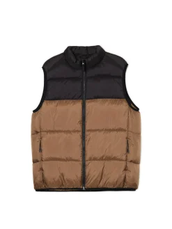 Cropp Kurtki, Płaszcze*Pikowana brązowa kamizelka brązowy