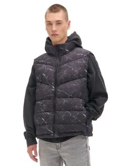 Cropp Kurtki, Płaszcze*Pikowana kamizelka z nadrukiem czarny