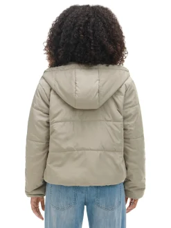 Cropp Kurtki, Płaszcze*Pikowana kurtka z kapturem zielony