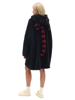 Cropp Cozy|Cozy*Pluszowa bluza snuddie z kotem czarny