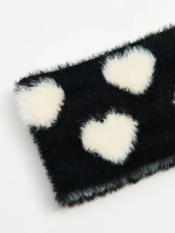 Cropp Czapki*Pluszowa opaska w serduszka czarny