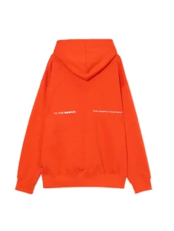 Cropp Bluzy*Pomarańczowa bluza hoddie i nadrukiem pomarańczowy